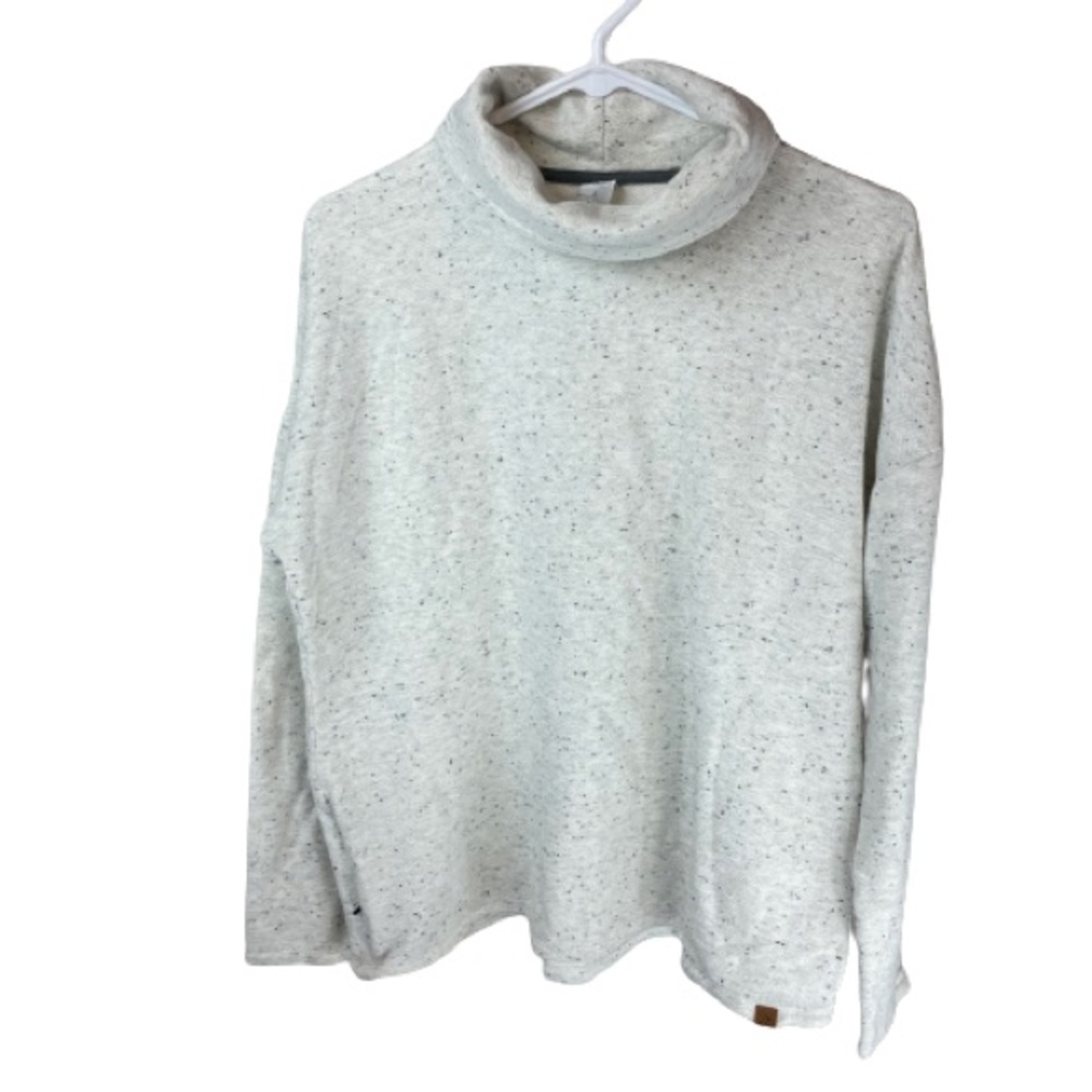 Alpine Cowl Neck Sweatshirt White Speckled Size Large
